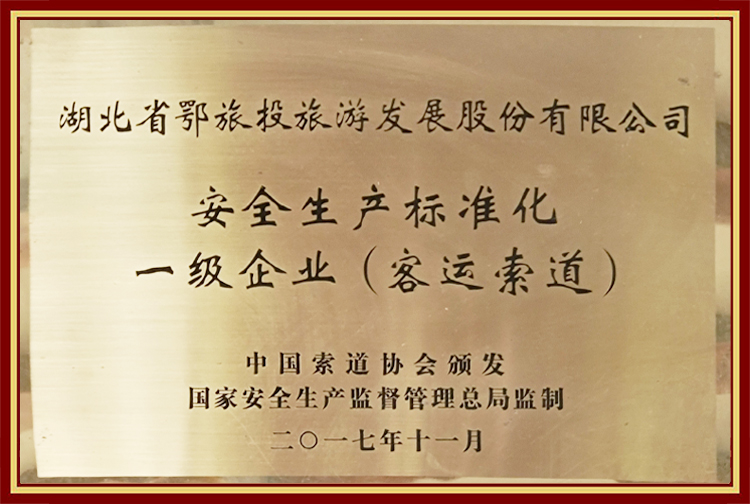 安全生產標準化一級企業